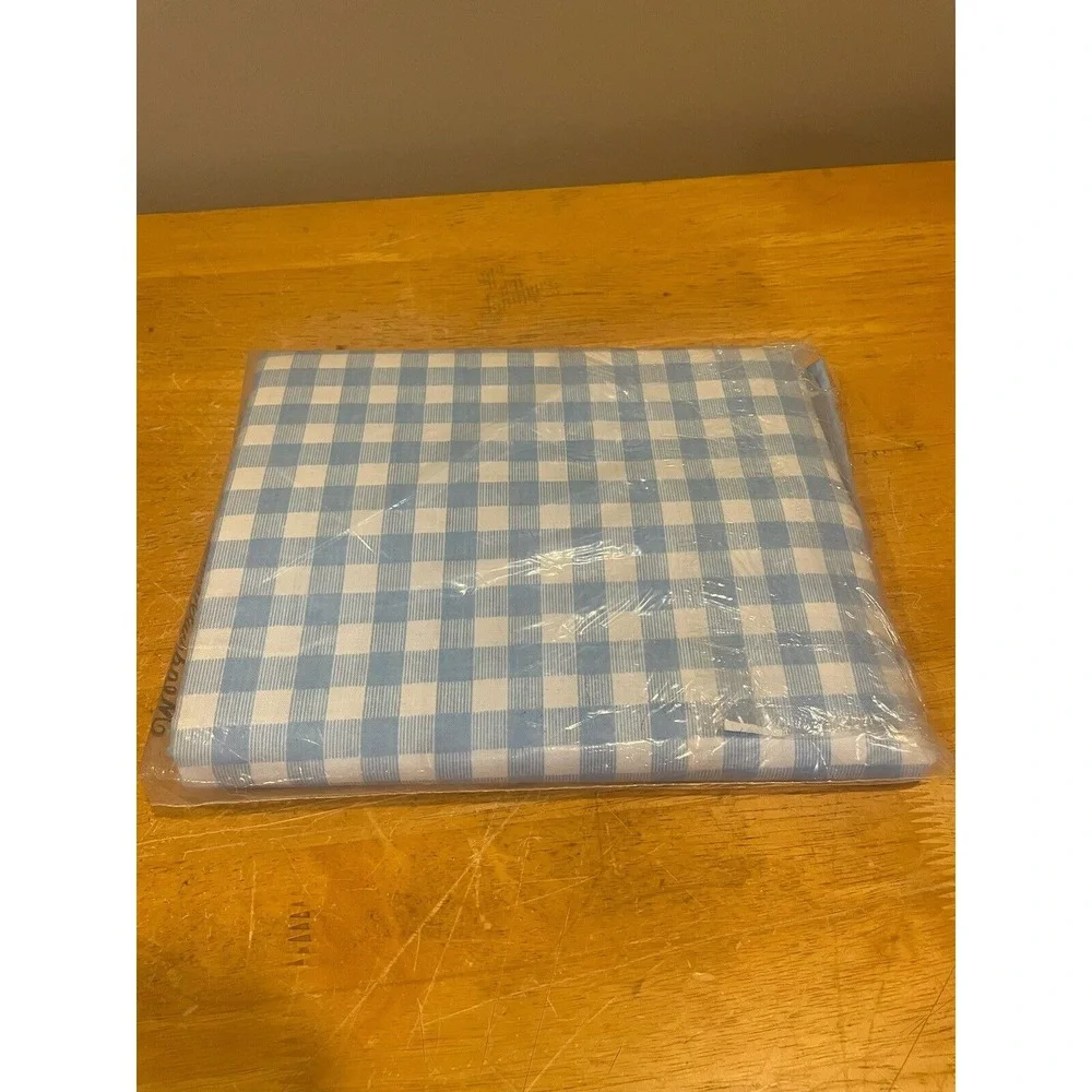 Vintage‎ Blue Check Twin Flat Sheet Meadowbrook Luxury Muslin No Iron New